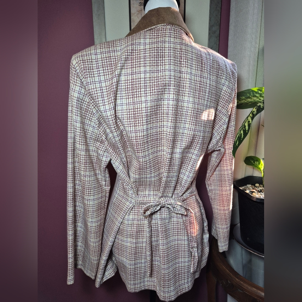 Vintage! Juuly Fashion Plaid Double-Breasted Women's Jacket - Size XL - Picture 4 of 6